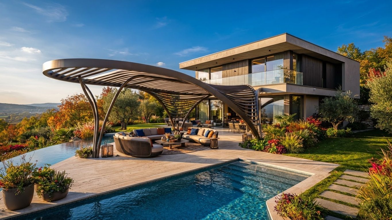 Pergola & Patio Concept 27 Pergola Designs design concept visualisation photo modern. Images and Photos created by www.house-and-garden-designs.com