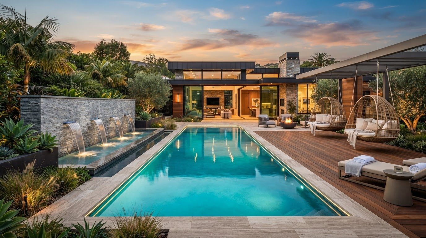 Futuristic Backyard Concept 02 Home Designs design concept visualisation photo modern home. Images and Photos created by www.house-and-garden-designs.com