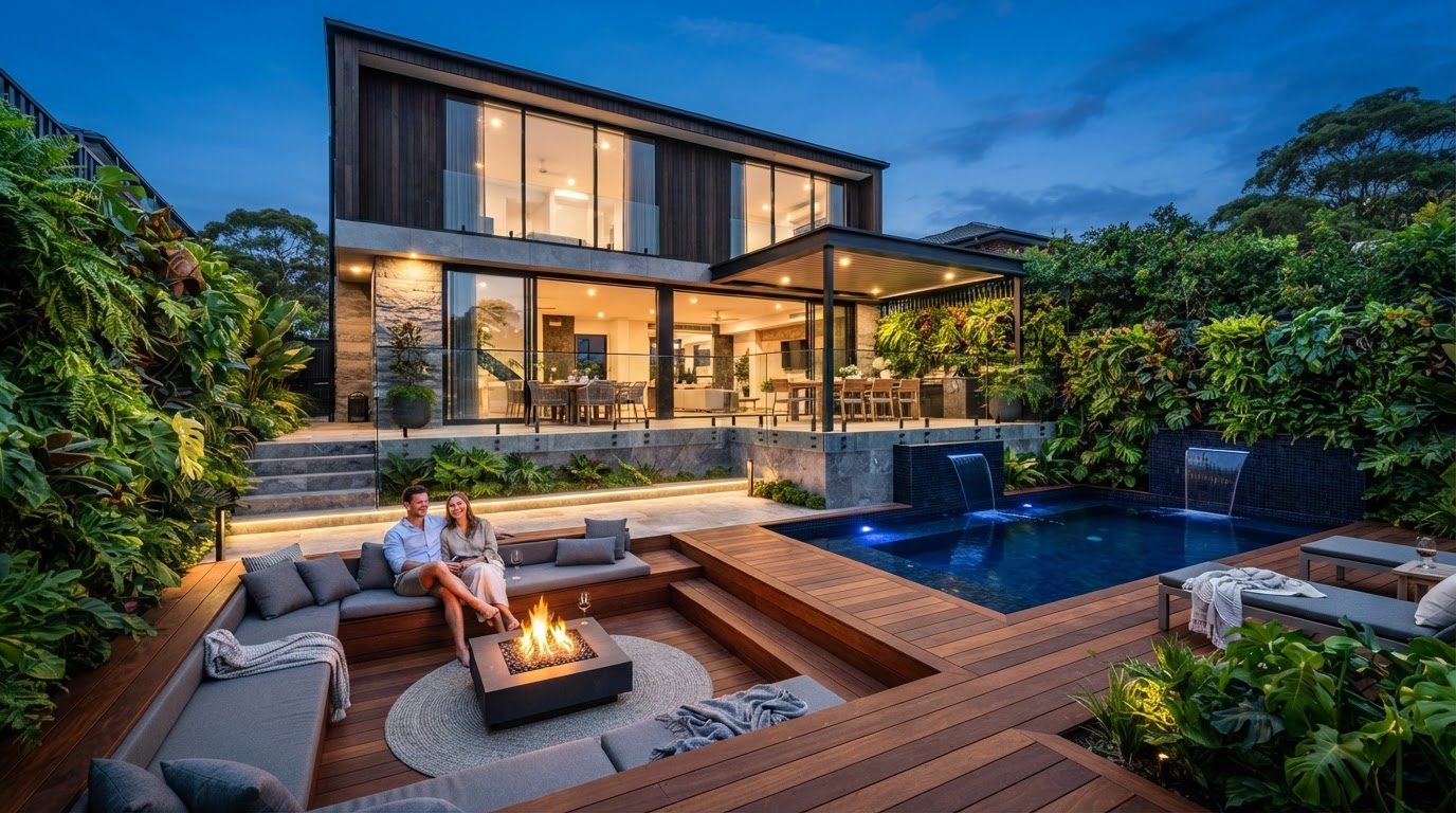 Futuristic Backyard Concept 04 Home Designs design concept visualisation photo modern home. Images and Photos created by www.house-and-garden-designs.com