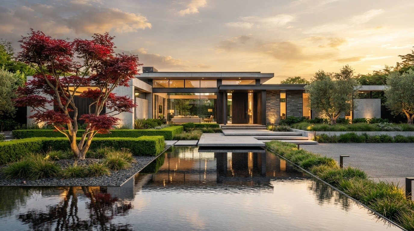 Futuristic Front Yard Concept 02 Home Designs design concept visualisation photo modern. Images and Photos created by www.house-and-garden-designs.com