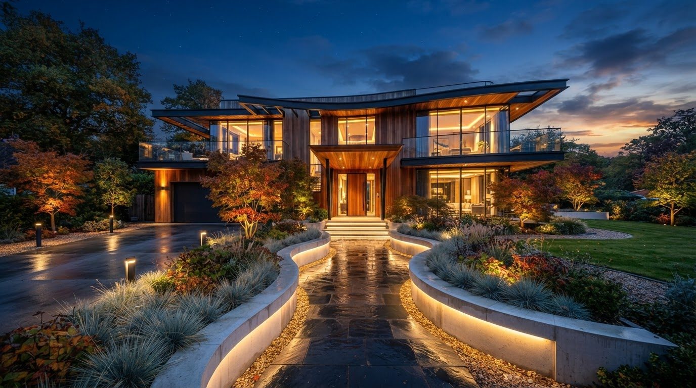 Futuristic Front Yard Concept 23 Home Designs design concept visualisation photo modern. Images and Photos created by www.house-and-garden-designs.com