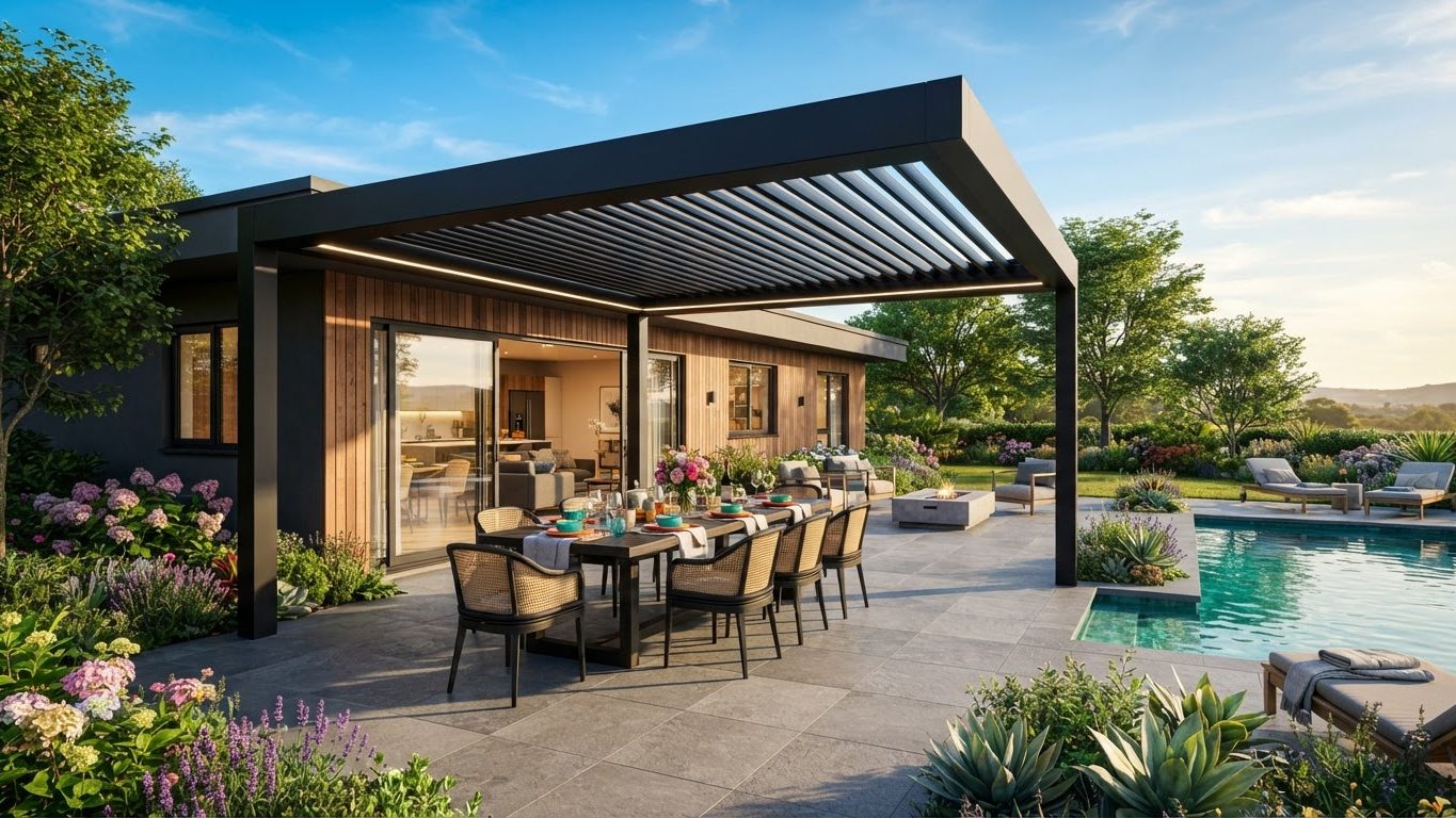 Pergola & Patio Concept 02 Pergola Designs design concept visualisation photo modern. Images and Photos created by www.house-and-garden-designs.com