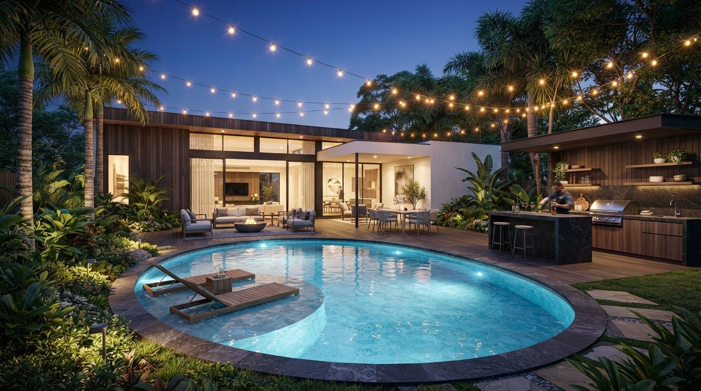 Futuristic Backyard Concept 07 Home Designs design concept visualisation photo modern home. Images and Photos created by www.house-and-garden-designs.com