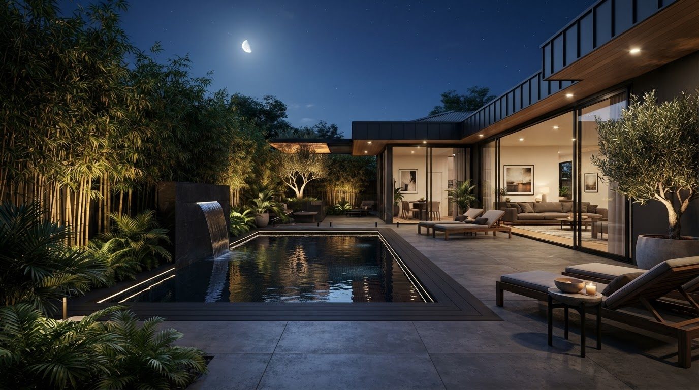 Futuristic Backyard Concept 11 Home Designs design concept visualisation photo modern home. Images and Photos created by www.house-and-garden-designs.com
