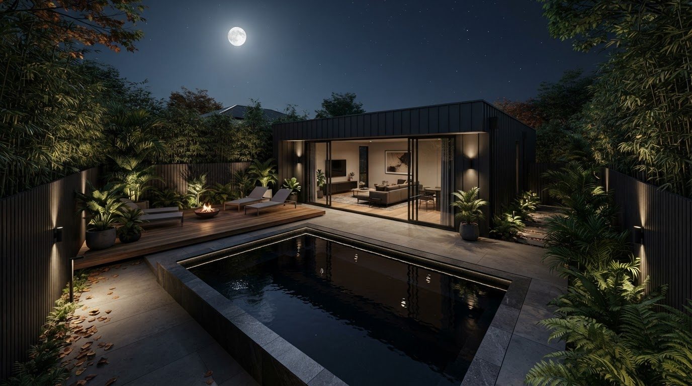 Futuristic Backyard Concept 31 Home Designs design concept visualisation photo modern home. Images and Photos created by www.house-and-garden-designs.com