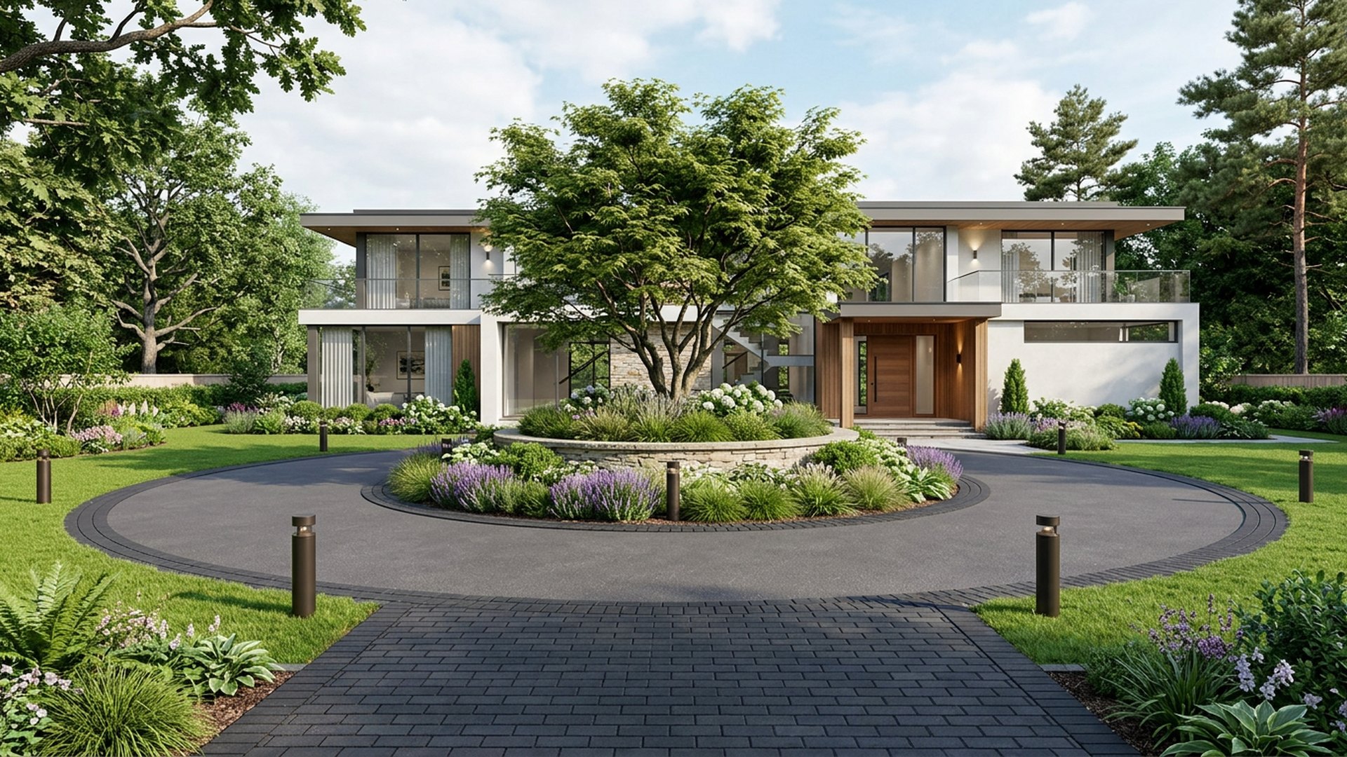 Circular Home Designs design concept visualisation photo modern home and garden landscaping. Images and Photos created by www.house-and-garden-designs.com