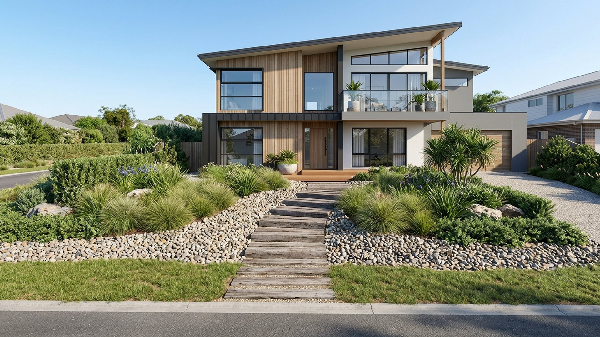 Coastal Home Designs design concept visualisation photo modern home and garden landscaping. Images and Photos created by www.house-and-garden-designs.com