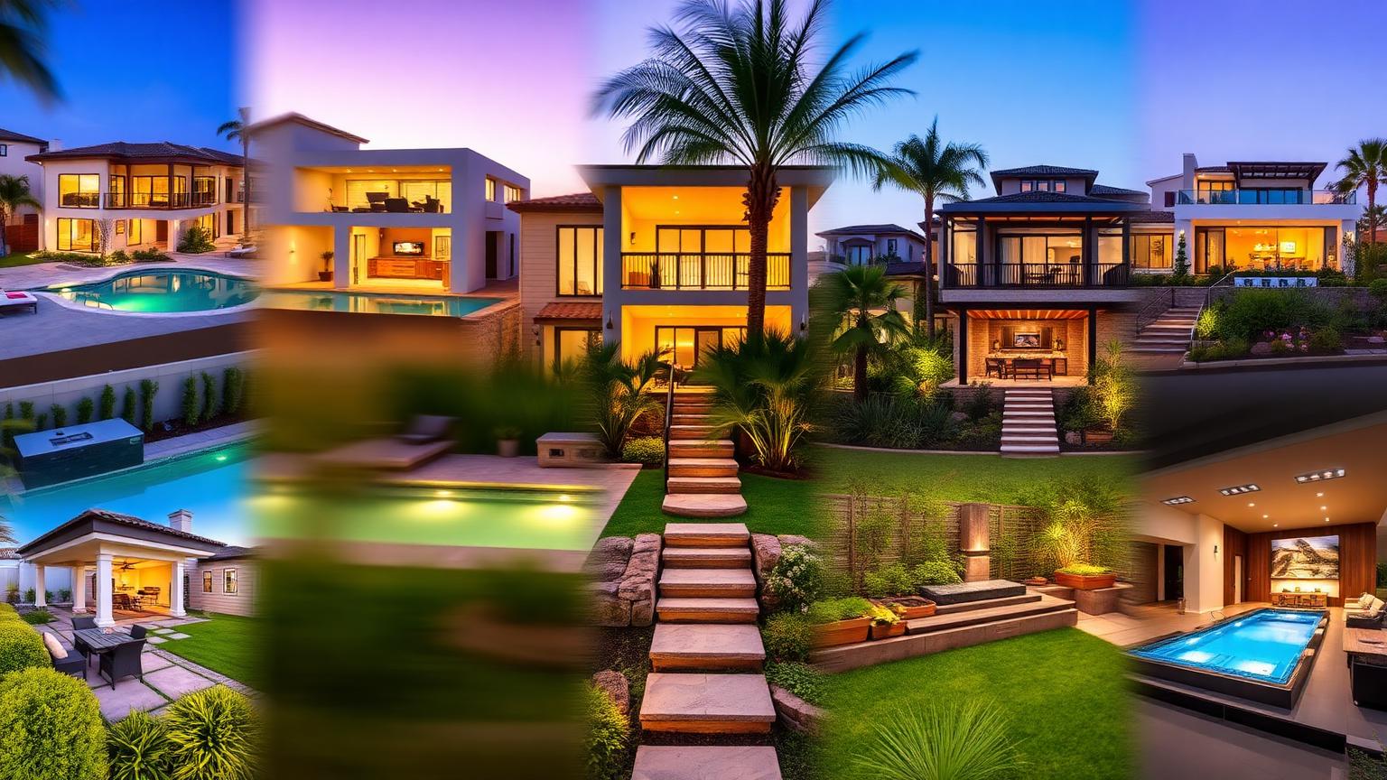 Contemporary Family Home Design with Board-Formed Concrete, Spotted Gum Battens and Matte Black Steel Detailing, Mass-Planted Hedging, Feature Palms and. this image created by www.homedesign-photos.com
